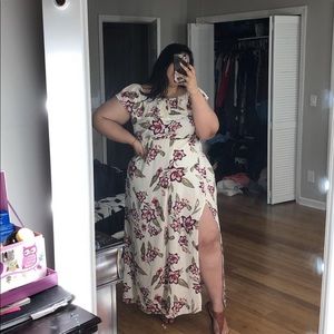 Long dress flowery rainbow